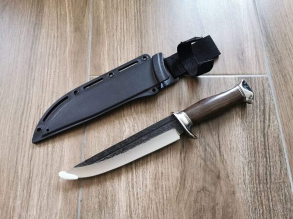 Голям Ловен нож с Дървена дръжка и Гравирано Острие. Подарък за Мъже Ножове, Мечове ловен нож 2