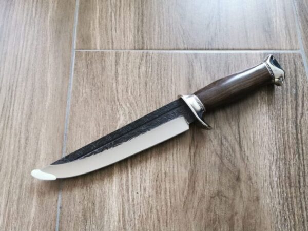 Голям Ловен нож с Дървена дръжка и Гравирано Острие. Подарък за Мъже Ножове, Мечове ловен нож 3