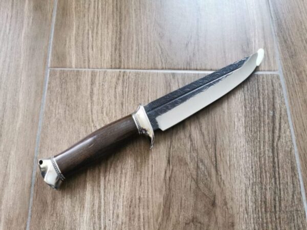 Голям Ловен нож с Дървена дръжка и Гравирано Острие. Подарък за Мъже Ножове, Мечове ловен нож 4
