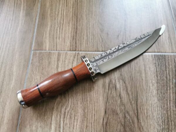 Голям Ловен нож с Дървена дръжка и Гравирано Острие. Подарък за Мъже Ножове, Мечове ловен нож 6