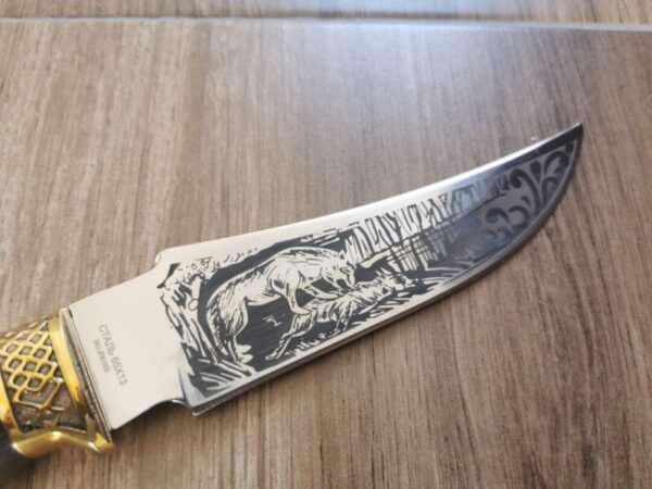 Ловен нож с гравирано острие. Подарък за Мъже Ножове, Мечове ловен нож 5