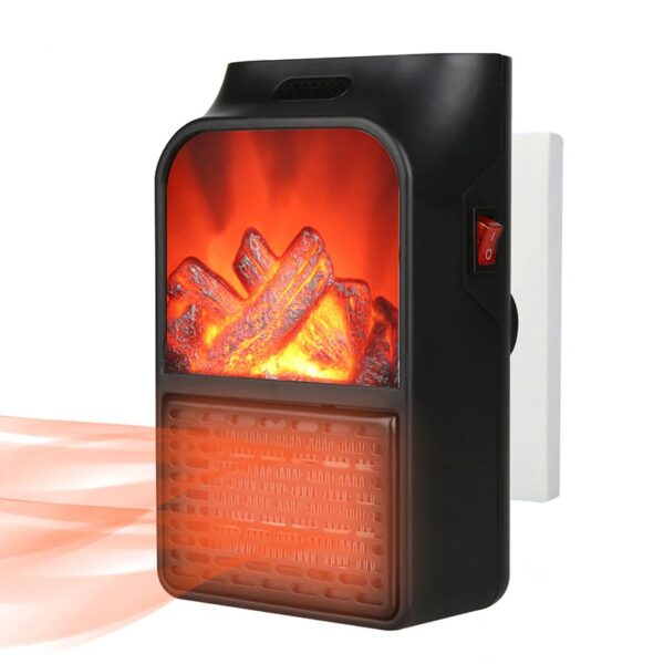 Портативна Вентилаторна мини-печка духалка с Ефект Пламък 900W Отопление духалка за баня