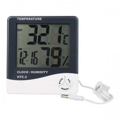 Цифров термометър, часовник и влагомер HTC 2 Дом И Градина влагомер 3