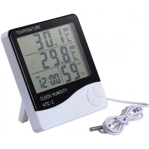 Цифров термометър, часовник и влагомер HTC 2 Дом И Градина влагомер 2