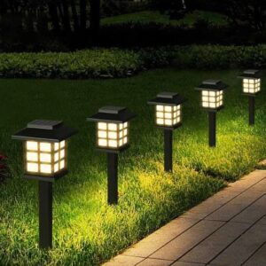 6 броя LED Градински Соларни Лампи за Алея Двор Японски Стил Соларни Лампи лед соларни лампи