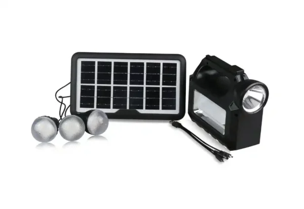 Мобилна соларна система. Соларен панел, акумулаторна батерия, фенер, Радио-mp3 player Соларни Лампи мини соларна система 2