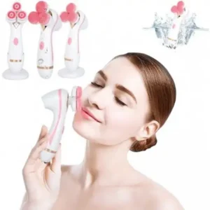 Електрическа четка за почистване и масаж на лице с 3 приставки Масажори Електрическа четка за лице